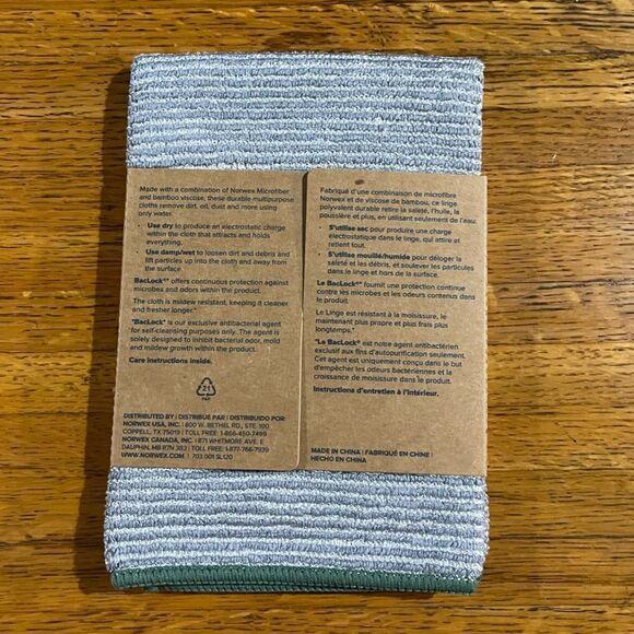 Norwex Bamboo Multipurpose Cloth Graphite/Green NWT - Picture 14 of 15
